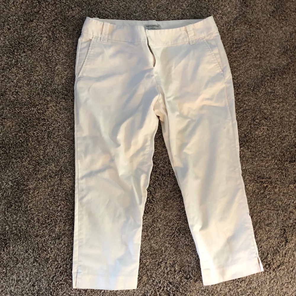 Banana Republic Off White Capri Cropped Pants Sz14